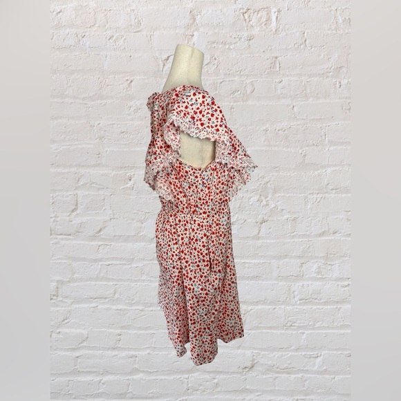 NWT Old Navy Women’s Large Flutter Sleeve Tie- Back Mini Floral Dress Americana - Picture 4 of 11